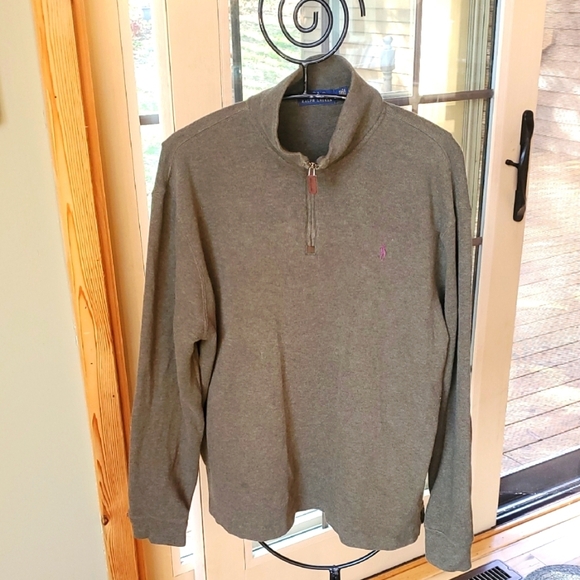 Polo Ralph Lauren Sage  Quarter-Zip Pullover Embroidered Purple Sz. L Sweater - Picture 1 of 14